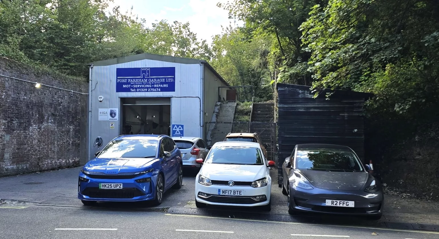 The forecourt at Fort Fareham Garage